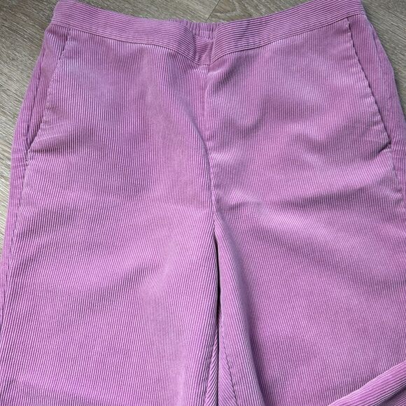 ALFRED DUNNER | Pink Purple Corduroy Pull On Pants Elastic Size 10 Petite - Picture 2 of 8